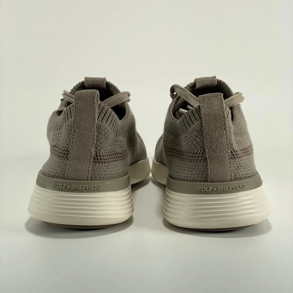 Wolf And Shepherd SupremeKnit Trainers Mens 7 Desert Tan Pull-On Derbys Preppy‎